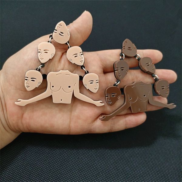 halloween nudity small head drop earrings for women brown skin hiphop rock punk acrylic jewelry accessories, Silver
halloween nudity small head drop earrings for women brown skin hiphop rock punk acrylic jewelry accessories, Silver