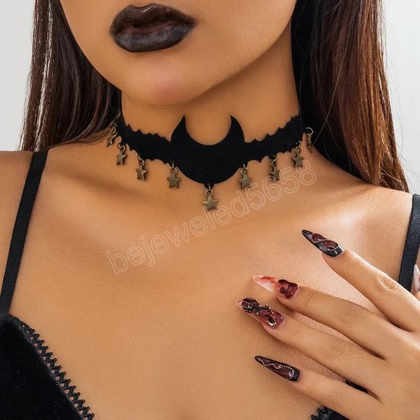 black moon star tassel pendant choker necklace for women vintage adjustable bowknot ribbon rope chain halloween jewelry, Golden;silver
black moon star tassel pendant choker necklace for women vintage adjustable bowknot ribbon rope chain halloween jewelry, Golden;silver