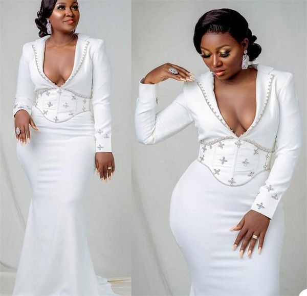 plus size white mermaid prom dresses crystal beads deep v neck long sleeves evening dress formal party pageant gowns custom made v2661886, Black
plus size white mermaid prom dresses crystal beads deep v neck long sleeves evening dress formal party pageant gowns custom made v2661886, Black
