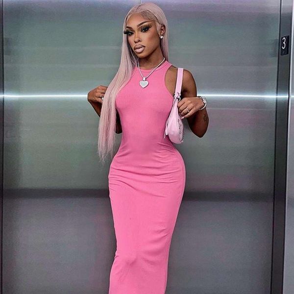 womens clothing spring fashion pure color sleeveless round neck slim dress, Black;gray
womens clothing spring fashion pure color sleeveless round neck slim dress, Black;gray