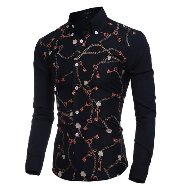 2020 fashion key & chain prints mens dress shirts long sleeve slim fit casual social camisas masculinas for man chemise homme270o, White;black
2020 fashion key & chain prints mens dress shirts long sleeve slim fit casual social camisas masculinas for man chemise homme270o, White;black