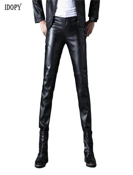 men039s pants idopy mens faux leather black motorcycle biker side buttons cool pu trousers for male1884962
men039s pants idopy mens faux leather black motorcycle biker side buttons cool pu trousers for male1884962