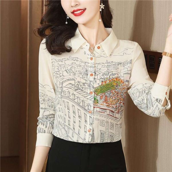 title mm thick silk blouses printed long sleeved shirt for women spring blouse, White
title mm thick silk blouses printed long sleeved shirt for women spring blouse, White