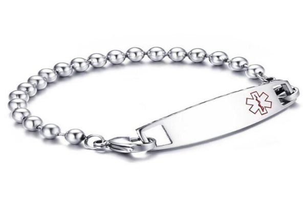 high polished mens stainless steel beaded identification medical alert wrist bracelet2230344, Black
high polished mens stainless steel beaded identification medical alert wrist bracelet2230344, Black