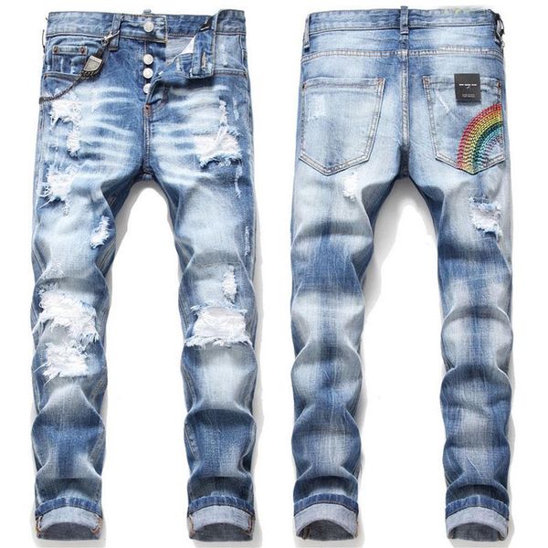 unique men disstressed ripped skinny blue jeans men's fashion slim fit washed motocycle denim pants panelled hip hop biker tr319x
unique men disstressed ripped skinny blue jeans men's fashion slim fit washed motocycle denim pants panelled hip hop biker tr319x
