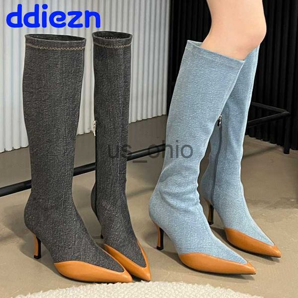 boots denim boots ladies shoes zippers modern fashion mixed colors knee high heels woman long boots new in shoes female footwear j230811, Black
boots denim boots ladies shoes zippers modern fashion mixed colors knee high heels woman long boots new in shoes female footwear j230811, Black