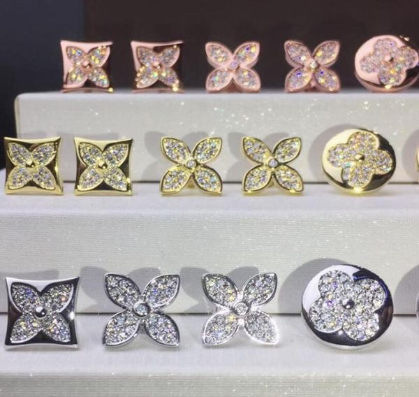 womens designer stud earrings fashion fourleaf clover earrings 18k gold square round full diamond earring jewelry2051685, Golden;silver
womens designer stud earrings fashion fourleaf clover earrings 18k gold square round full diamond earring jewelry2051685, Golden;silver