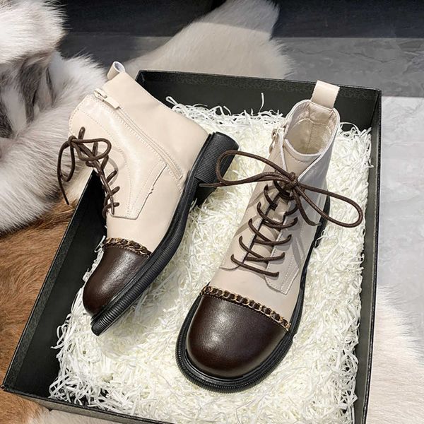 2023 autumn new british versatile colored martin boots women's fashion simple chain lace up short boots 230811, Black
2023 autumn new british versatile colored martin boots women's fashion simple chain lace up short boots 230811, Black