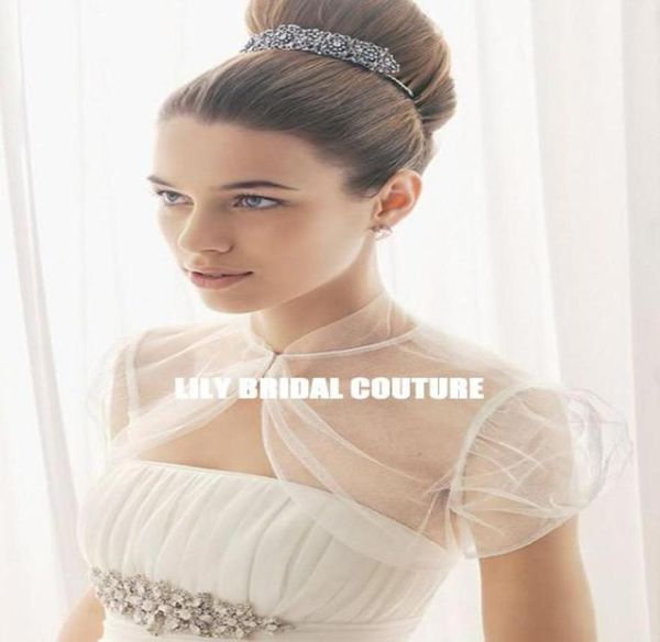 2012 new short sleeves high collar tulle wedding jacket bridal bolero wedding accessories wraps3913958, White
2012 new short sleeves high collar tulle wedding jacket bridal bolero wedding accessories wraps3913958, White
