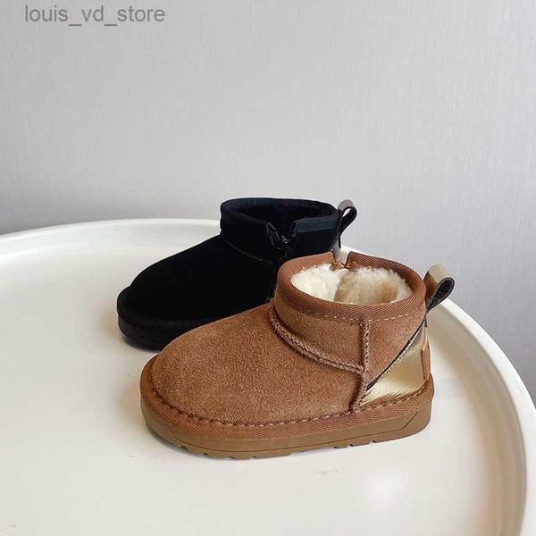 children snow boots girls geniune leather thick plush winter boots boys wearable soft sole casual shoes size 22-33 t230811, Black;grey
children snow boots girls geniune leather thick plush winter boots boys wearable soft sole casual shoes size 22-33 t230811, Black;grey
