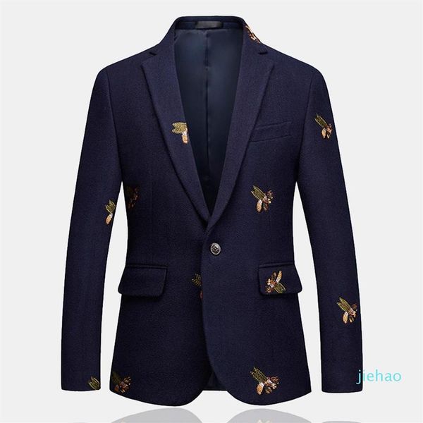 fashion- mens one button blazer bee embroidery wedding smart casual slim fit jacket big size 6xl navy blue clothes ma260i, White;black
fashion- mens one button blazer bee embroidery wedding smart casual slim fit jacket big size 6xl navy blue clothes ma260i, White;black