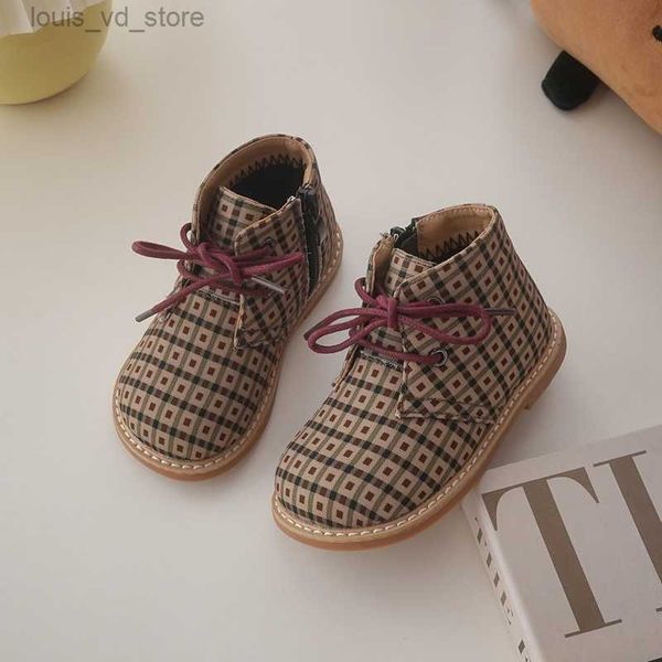british style children short boots handsome autumn boys single boots fashion girls retro lattice boots baby soft warm shoes t230811, Black;grey
british style children short boots handsome autumn boys single boots fashion girls retro lattice boots baby soft warm shoes t230811, Black;grey