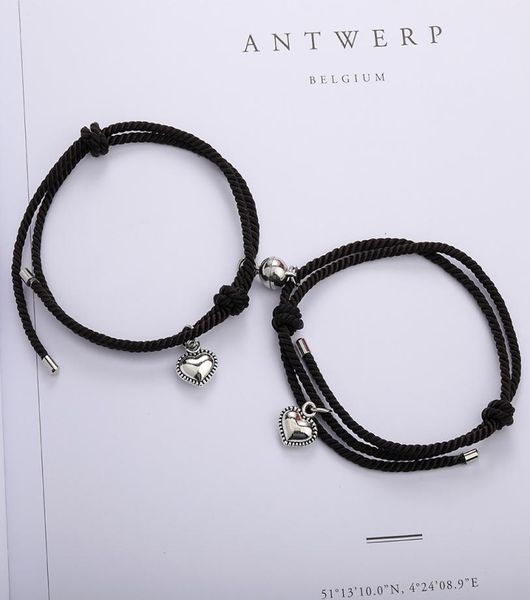 lucky rope couple bracelet red black rope knot braided magnetic buckle heart charm bracelets friendship jewelry1440779, Golden;silver
lucky rope couple bracelet red black rope knot braided magnetic buckle heart charm bracelets friendship jewelry1440779, Golden;silver