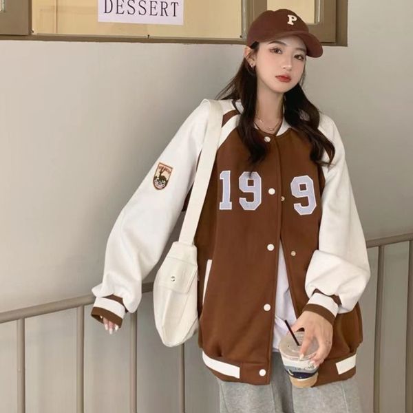 womens jackets versatile casual thickened jacket cardigan coat retro college style baseball jersey 230810, Black;brown
womens jackets versatile casual thickened jacket cardigan coat retro college style baseball jersey 230810, Black;brown