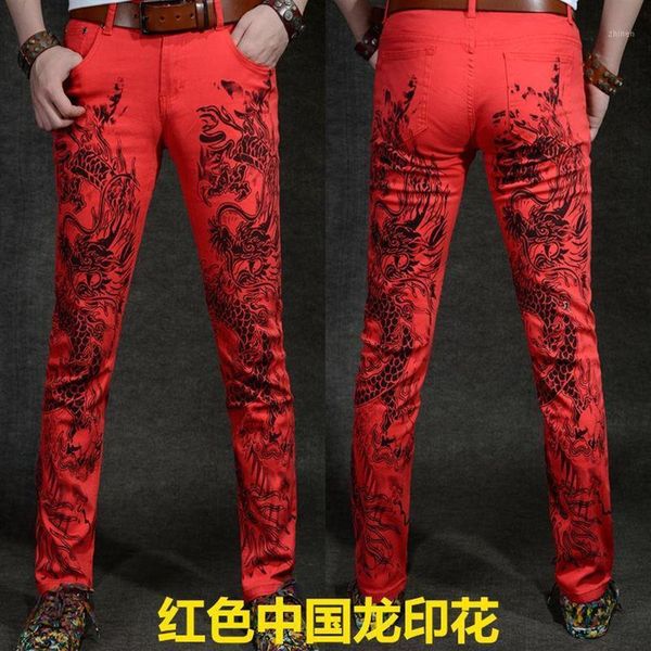 men's jeans ink printing men's korean style trendy casual trousers slim fit feet personality 3d dragon pattern red pants281w, Blue
men's jeans ink printing men's korean style trendy casual trousers slim fit feet personality 3d dragon pattern red pants281w, Blue