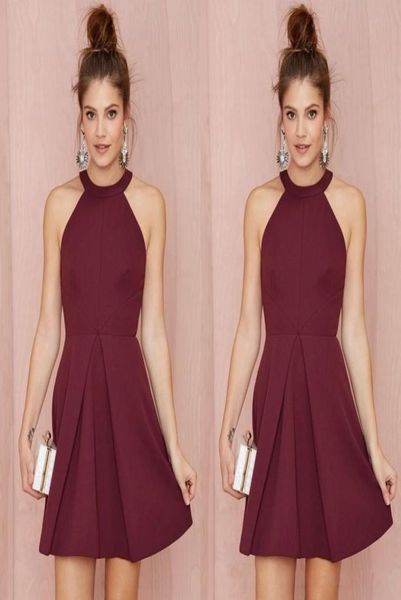 short cocktail party dresses 2017 halter backless burgundy a line above knee length prom homecoming gowns custom made women f4908747, Black
short cocktail party dresses 2017 halter backless burgundy a line above knee length prom homecoming gowns custom made women f4908747, Black