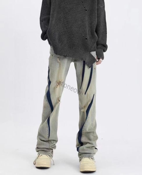 2023 men's jeans designer niche retro patchwork flared pants extended hip-hop flared jeans flared sweatpants long trousers straight bag, Blue
2023 men's jeans designer niche retro patchwork flared pants extended hip-hop flared jeans flared sweatpants long trousers straight bag, Blue