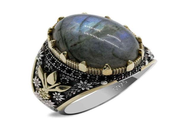 925 sterling silver men039s natural labradorite paw prints exquisite auspicious retro trend fashion handmade turkish wedding ri8925541290, Golden;silver
925 sterling silver men039s natural labradorite paw prints exquisite auspicious retro trend fashion handmade turkish wedding ri8925541290, Golden;silver