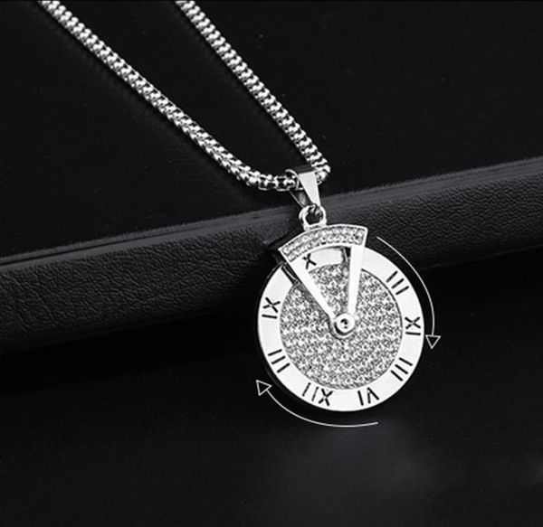 spinner time pendant necklace stainless steel zircon women mens necklace fashion jewelry with roman numeral luckey pendant8833320, Silver
spinner time pendant necklace stainless steel zircon women mens necklace fashion jewelry with roman numeral luckey pendant8833320, Silver