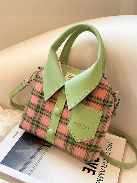 evening bags creative crossbody bag for women plaid clothes design green pink handbag purses 230811
evening bags creative crossbody bag for women plaid clothes design green pink handbag purses 230811