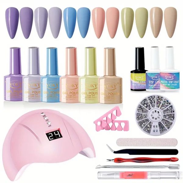 professional gel nail polish kit - 6 colors, uv light, nail drill, 36w, manicure tools & diy home/salon set
professional gel nail polish kit - 6 colors, uv light, nail drill, 36w, manicure tools & diy home/salon set