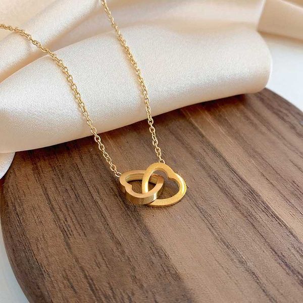 simple double heart pendant necklace for women couple stainless steel choker gold color chain wedding party friends jewelry gift, Silver
simple double heart pendant necklace for women couple stainless steel choker gold color chain wedding party friends jewelry gift, Silver