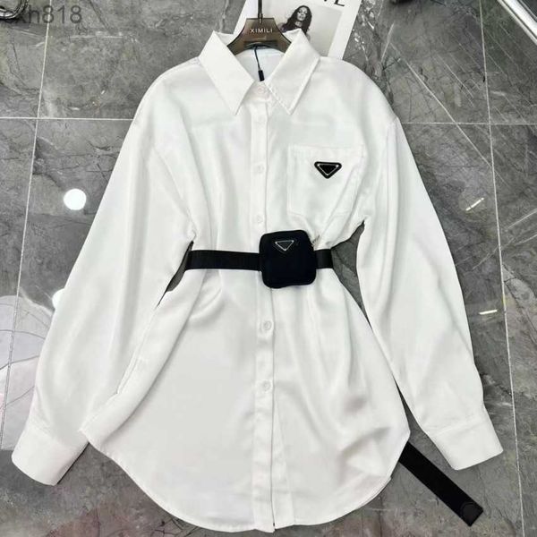 sashes blouse for womens designers triangle letter shirts quality chiffon women's blouses coat with waist bag sml, White
sashes blouse for womens designers triangle letter shirts quality chiffon women's blouses coat with waist bag sml, White