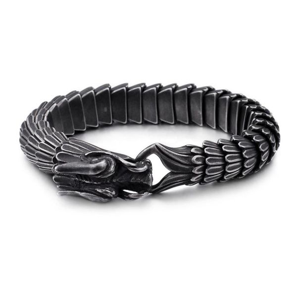 chinese dragon scales link chain bracelets retro ancient silver stainless steel men bangle4400121, Black
chinese dragon scales link chain bracelets retro ancient silver stainless steel men bangle4400121, Black