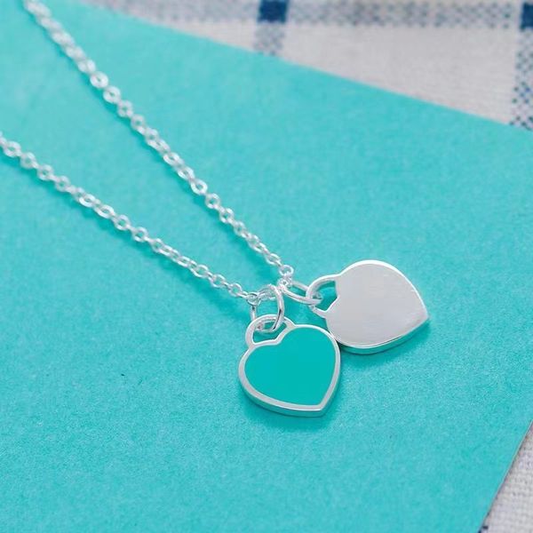 fashion classic luxury brand designer jewelry necklace multiple colors double heart shaped 18k gold 925silver pendant necklace for valentine, Silver
fashion classic luxury brand designer jewelry necklace multiple colors double heart shaped 18k gold 925silver pendant necklace for valentine, Silver