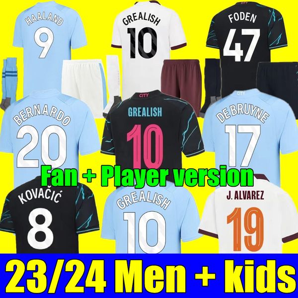 haaland soccer jersey 23 24 de bruyne mans cities grealish mahrez foden 2023 2024 football shirt uniforms men kids kit sets alvarez fans pla, Black;yellow
haaland soccer jersey 23 24 de bruyne mans cities grealish mahrez foden 2023 2024 football shirt uniforms men kids kit sets alvarez fans pla, Black;yellow