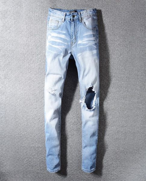 2019 men jeans fashion biker cotton denim jeans blue holes moto biker jeans for men denim pants trousers size 28402545614
2019 men jeans fashion biker cotton denim jeans blue holes moto biker jeans for men denim pants trousers size 28402545614
