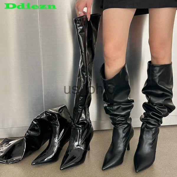 boots pleated 2023 modern boots for new ladies heels female shoes fashion footwear western women pumps pointed toe overtheknee boots j230811, Black
boots pleated 2023 modern boots for new ladies heels female shoes fashion footwear western women pumps pointed toe overtheknee boots j230811, Black