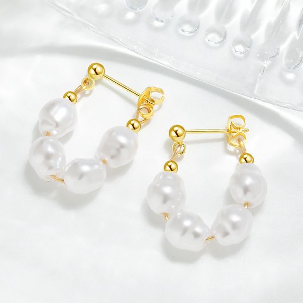 earrings french u-shaped freshwater pearl women's earrings designer retro luxury court style baroque pearl pendant earrings fashion jew, Golden;silver
earrings french u-shaped freshwater pearl women's earrings designer retro luxury court style baroque pearl pendant earrings fashion jew, Golden;silver