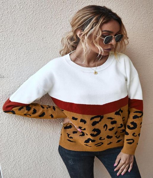 women leopard patchwork knitted sweaters fashion casual long sleeve crewneck color block autumn winter ladies oneck jumper pullov4795480, White;black
women leopard patchwork knitted sweaters fashion casual long sleeve crewneck color block autumn winter ladies oneck jumper pullov4795480, White;black