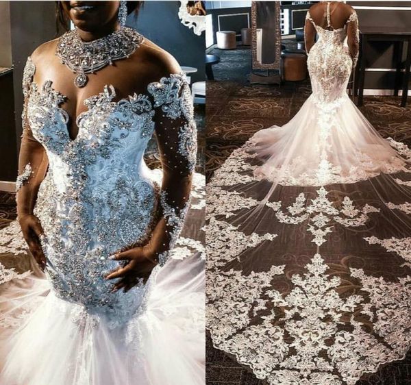 2020 plus size wedding dresses lace appliqued crystal beads high collar mermaid wedding dress custom made country style bridal gow9692429, White
2020 plus size wedding dresses lace appliqued crystal beads high collar mermaid wedding dress custom made country style bridal gow9692429, White