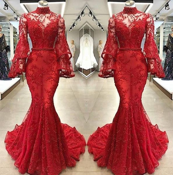 red lace mermaid evening dresses illusion poet long sleeves high neck appliqued beaded long party pageant gowns prom dress1492074, Black;red
red lace mermaid evening dresses illusion poet long sleeves high neck appliqued beaded long party pageant gowns prom dress1492074, Black;red