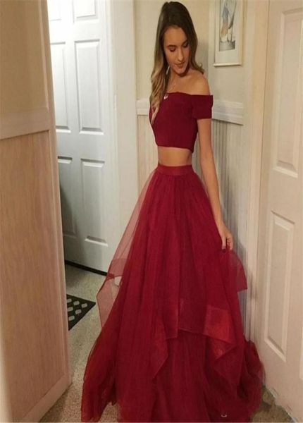 2020 charming dark red two piece prom dresses boat neck short sleeve aline tulle long evening gowns party dress women 7623252, Black
2020 charming dark red two piece prom dresses boat neck short sleeve aline tulle long evening gowns party dress women 7623252, Black