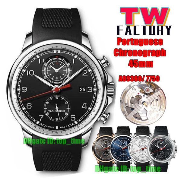 tw factory watches 45mm stainless steel 390204 portuguese chronographe automatic a89360 / 7750 mens watch black dial rubber strap gents wris, Slivery;brown
tw factory watches 45mm stainless steel 390204 portuguese chronographe automatic a89360 / 7750 mens watch black dial rubber strap gents wris, Slivery;brown