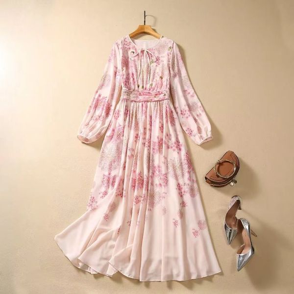 european and american women's clothing 2023 autumn new round neck long sleeve pink flower print fashion pleated dress xxl, Black;gray
european and american women's clothing 2023 autumn new round neck long sleeve pink flower print fashion pleated dress xxl, Black;gray