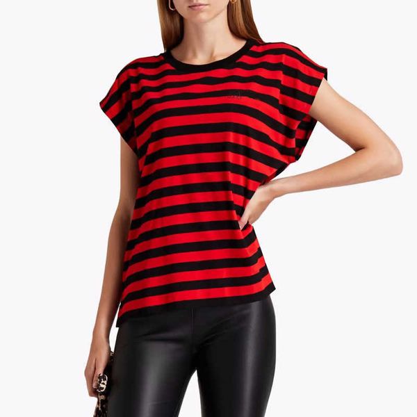 23ss designer t shirt gannis pure stripe short sleeve classic women summer fashion round tees neck contrast loose versatile t-shirt, White
23ss designer t shirt gannis pure stripe short sleeve classic women summer fashion round tees neck contrast loose versatile t-shirt, White