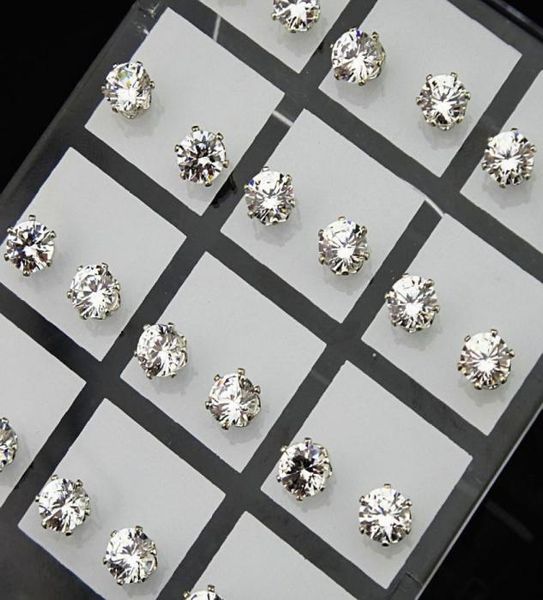 72pcs whole jewelry lots 6mm clear austria cubic zirconia stainless steel fashion stud earrings for womens mens a6348762219, Golden;silver 
72pcs whole jewelry lots 6mm clear austria cubic zirconia stainless steel fashion stud earrings for womens mens a6348762219, Golden;silver