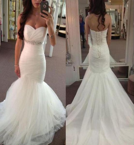 elegant mermaid wedding dresses sweetheart crystals beaded lace up back sweep train bridal gowns vestido de novia7387336, White
elegant mermaid wedding dresses sweetheart crystals beaded lace up back sweep train bridal gowns vestido de novia7387336, White
