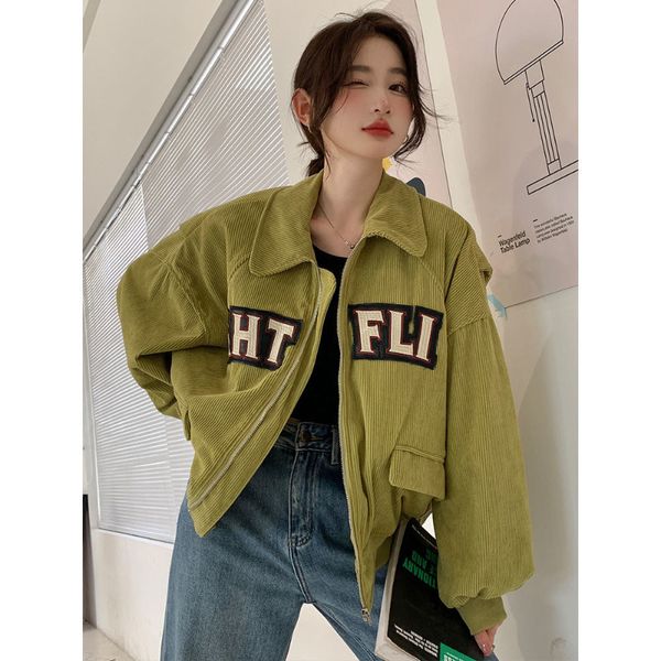 womens jackets letter embroidery for women clothing high street vintage corduroy jacket casual coat clothes 230810, Black;brown
womens jackets letter embroidery for women clothing high street vintage corduroy jacket casual coat clothes 230810, Black;brown