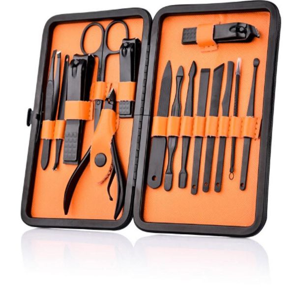 15 pcs black stainless steel nail clipper cutter trimmer ear pick grooming kit manicure pedicure toe nail tools set with case1812516
15 pcs black stainless steel nail clipper cutter trimmer ear pick grooming kit manicure pedicure toe nail tools set with case1812516