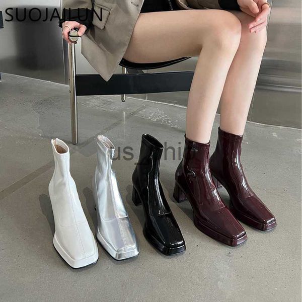 boots suojialun 2023 new brand women ankle boot shoes fashion low patform heel ladies elegant short boots square high heel chelsea sho j2308, Black
boots suojialun 2023 new brand women ankle boot shoes fashion low patform heel ladies elegant short boots square high heel chelsea sho j2308, Black