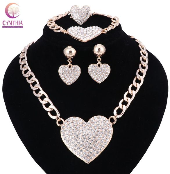 women romantic heart love crystal statement chokers ecklace earrings bracelet rings set for bridal gold color wedding dress jewelr3313889, Black
women romantic heart love crystal statement chokers ecklace earrings bracelet rings set for bridal gold color wedding dress jewelr3313889, Black