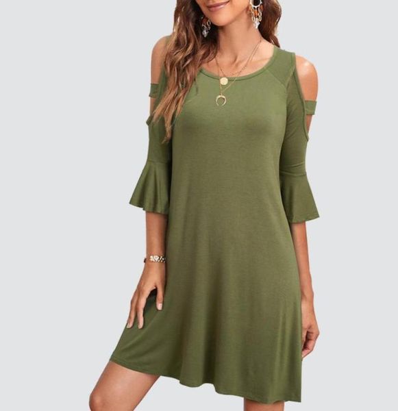 casual dresses women summer beach cold shoulder flared sleeve loose mini dress 2ha1699165451, Black;gray
casual dresses women summer beach cold shoulder flared sleeve loose mini dress 2ha1699165451, Black;gray