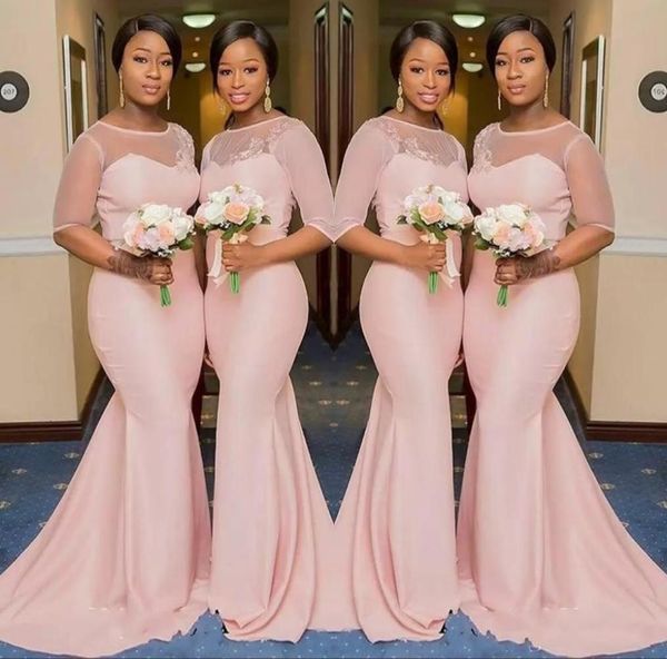 2022 blush pink sheer jewel neck bridesmaid dresses 12 sleeve mermaid floor length black girls maid of honor gown wedding guest dr2732265, White;pink
2022 blush pink sheer jewel neck bridesmaid dresses 12 sleeve mermaid floor length black girls maid of honor gown wedding guest dr2732265, White;pink