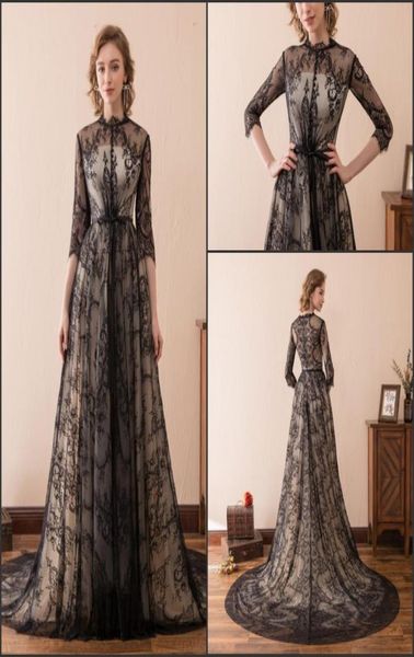 black lace gothic wedding dresses half sleeve sheer aline 2018 stock 216 chapel train long bridal ball gowns formal4601179, White
black lace gothic wedding dresses half sleeve sheer aline 2018 stock 216 chapel train long bridal ball gowns formal4601179, White