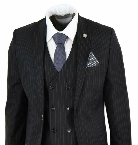mens 3 piece suit gatsby 1920s peaky blinders gangster pinstripe tailored fit tuxedos prom suit jacketpantsvest6021256, Black;gray
mens 3 piece suit gatsby 1920s peaky blinders gangster pinstripe tailored fit tuxedos prom suit jacketpantsvest6021256, Black;gray